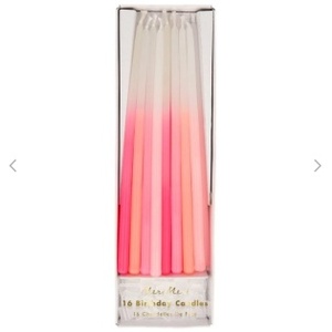 MeriMeri 메리메리 - Pink Dipped Tapered Candles (set of 16) / 핑크 그라데이션 캔들세트 (16개입)