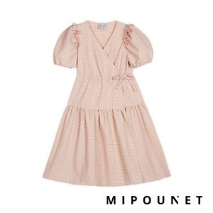 MIPOUNET 미포넷 SS22 / VICHY DRESS_PINK / 핑크 비키 랩드레스